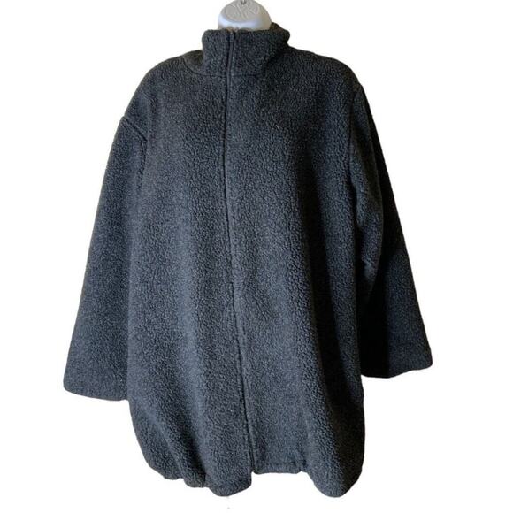 Basic Editions Vintage Fleece Jacket Womens Size XL Lined Warm Comfortable Coat - Picture 1 of 6